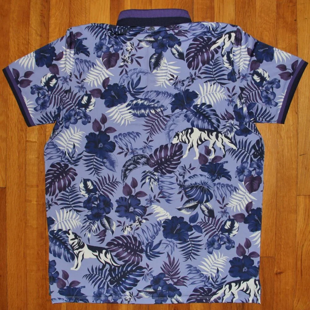 Greyson Floral Wolf Jungle Golf Polo Mens L XXL - Picture 5 of 6